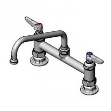 T&S Brass B-0220-060X - 8'' Deck Mount Mixing Faucet, Eternas, 8'' Swing Nozzle (060X), Lever Handles
