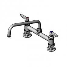T&S Brass B-0220-061X - 8'' Deck Mount Mixing Faucet, Eternas, 10'' Swing Nozzle (061X), Lever Handles