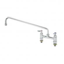 T&S Brass B-0220-CC - Double Pantry Faucet, Deck Mount, 8'' Centers, 18'' Swing Nozzle, 1/2'&ap