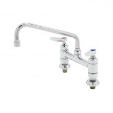 T&S Brass B-0220-EE-061X - 8'' Deck Mount Faucet w/ Eternas, 10'' Swing Nozzle (061X), 00EE Inlets