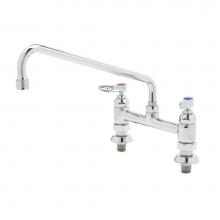 T&S Brass B-0220-EE - Double Pantry Faucet, Deck Mount, 8'' Centers, 18'' Swing Nozzle, EE Inlets