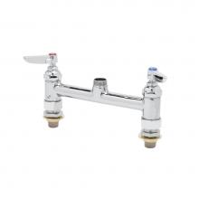 T&S Brass B-0220-LNCCM - Double Pantry Swivel Base Faucet, Deck Mount, 8'' Centers, CC Inlets, Less Nozzle (Qty.