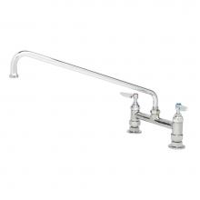 T&S Brass B-0220-M - Double Pantry Faucet, Deck Mount, 8'' Centers, 18'' Swing Nozzle (065X) (Qty.