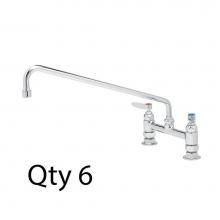 T&S Brass B-0220-M - Double Pantry Faucet, Deck Mount, 8'' Centers, 18'' Swing Nozzle (065X) (Qty.