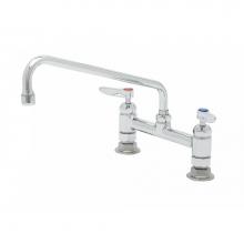 T&S Brass B-0221-CR-K-F10 - 8'' Deck Mount Faucet, Ceramas, 12'' Swing Nozzle, 1.0 GPM Aerator, Lever Hand