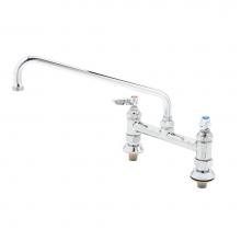 T&S Brass B-0221-EE - Double Pantry Faucet, Deck Mount, 8'' Centers, 12'' Swing Nozzle (062X), EE In