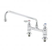 T&S Brass B-0221-EE - Double Pantry Faucet, Deck Mount, 8'' Centers, 12'' Swing Nozzle (062X), EE In