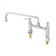 T&S Brass B-0221-KK - Double Pantry Faucet, Deck Mount, 8'' Centers, 12'' Swing Nozzle (062X), KK In
