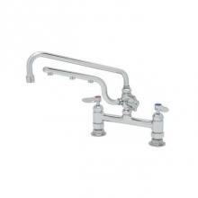 T&S Brass B-0221-U12-CR - ULTRARINSE 8'' Deck Mount Mixing Faucet, 12'' Swing Nozzle, 10'' 1.5
