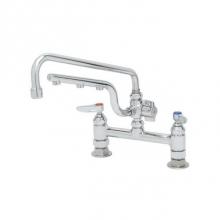 T&S Brass B-0221-U12 - ULTRARINSE 8'' Deck Mount Mixing Faucet, 12'' Swing Nozzle, 10'' 1.5