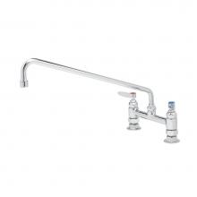 T&S Brass B-0221-V15 - Double Pantry Faucet, Deck Mount, 8'' Centers, 12'' Swing Nozzle w/ 1.5 GPM VR