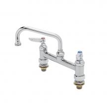 T&S Brass B-0222-CC - Double Pantry Faucet, Deck Mount, 8'' Centers, 6'' Swing Nozzle (059X), 1/2&ap