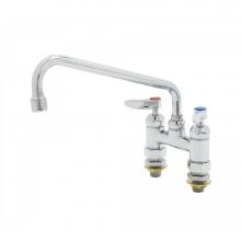 T&S Brass B-0225-61X-CCCR - 4'' Double Pantry Base Faucet, Swivel Outlet, Deck Mount, Ceramas, 061X, 00CC Inlets