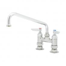T&S Brass B-0225-CC - Double Pantry Faucet, Deck Mount, 4'' Centers, 12'' Swing Nozzle (062X), 1/2&a