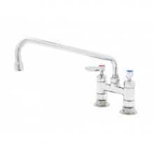 T&S Brass B-0225-CR-K-F10 - 4'' Deck Mount Faucet, Ceramas, 12'' Swing Nozzle, 1.0 GPM Aerator, Lever Hand