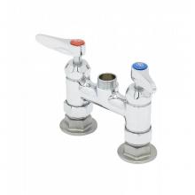 T&S Brass B-0225-CR-LN - 4'' c/c Deck Mount Faucet w/ Ceramas, Lever Handles & 1/2'' NPT Female Inl