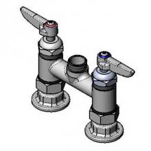 T&S Brass B-0225-LNM - Double Pantry Swivel Base Faucet, Deck Mount, 4'' Centers, Less Nozzle (Qty. 6)