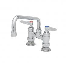T&S Brass B-0226-V15 - Double Pantry Faucet, Deck Mount, 4'' Centers, 10'' Swing Nozzle w/ 1.5 GPM VR