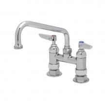 T&S Brass B-0227-CC - Double Pantry Faucet, Deck Mount, 4'' Centers, 8'' Swing Nozzle (060X), 1/2&ap