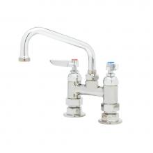 T&S Brass B-0227-CR-WS - Faucet, 4'' Deck Mount, Ceramas, 8'' Swing Nozzle w/ 1.5 gpm Aerator, Lever Ha