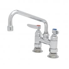 T&S Brass B-0227 - Double Pantry Faucet, Deck Mount, 4'' Centers, 8'' Swing Nozzle (060X)