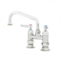 T&S Brass B-0228 - Double Pantry Faucet, Deck Mount, 4'' Centers, 6'' Swing Nozzle (059X)