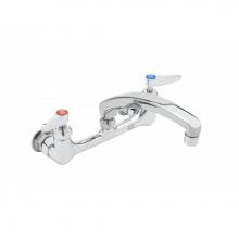 T&S Brass B-0230-0CS8-CR - 8'' Wall Mount Faucet, 8'' Swivel Cast Spout, 2.2 GPM Aerator, Ceramas