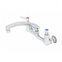 T&S Brass B-0230-0CS8 - 8'' Double Pantry Swivel Base Faucet, Wall Mount, Eternas, Cast Spout, 2.2 GPM Aerator