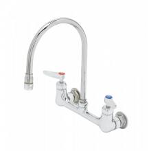 T&S Brass B-0230-134XA-CR - 8'' Wall Mount Faucet, 1/2''NPT Female Inlets, Ceramas, Lever Handles & 13