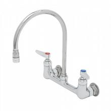 T&S Brass B-0230-134XA - 8'' Double Pantry Swivel Base FCT, Wall Mount, Eternas, Swivel Gooseneck, 2.2 GPM Aerato