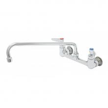 T&S Brass B-0230-14-CR-SC - 8'' Wall Mount Mixing Faucet, CV Cerama Cartridges, 14'' Swing Nozzle & Le