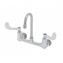 T&S Brass B-0230-187XWS4 - 8'' Double Pantry Faucet, Wall Mount, Eternas, Gooseneck, 1.5 GPM Aerator, 4''