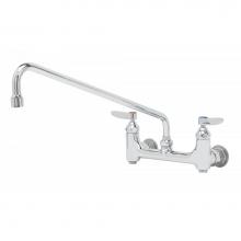 T&S Brass B-0230-BST - Double Pantry Faucet, Wall Mount, 8'' Centers, 18'' Swing Nozzle (065X), 1/2&a