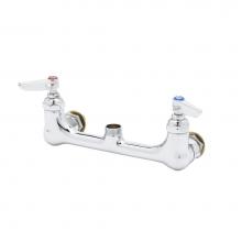 T&S Brass B-0230-CCLNM - Double Pantry Swivel Base Faucet, Wall Mount, 8'' Centers, CC Inlets, Less Nozzle (Qty.