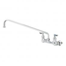T&S Brass B-0230-EE - Double Pantry Faucet, Wall Mount, 8'' Centers, 18'' Swing Nozzle (065X), EE In