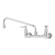 T&S Brass B-0231-02 - 8'' Wall Mount Faucet, 1/2'' NPT Elbows, 12'' Swing Nozzle w/ B-PT O