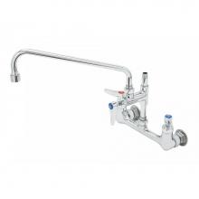 T&S Brass B-0231-A12CR-GE - 8'' Wall Mount Faucet, Ceramas, Add-On-Fct & 2'' Riser, 12'' Swi