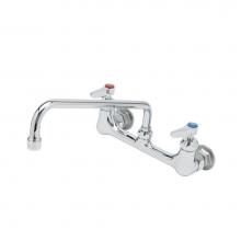 T&S Brass B-0231-BB-CR - 8'' Wall Mount Faucet, 12'' Swing Nozzle (062X), 00BB Inlets & Cerama Cart