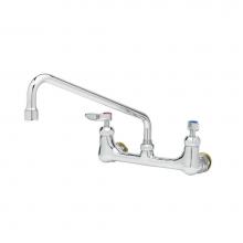 T&S Brass B-0231-CC-CR - 8'' c/c Double Pantry Faucet, Wall Mount, 12'' Swing Nozzle (062X), 00CC Inlet