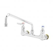 T&S Brass B-0231-CC - Double Pantry Faucet, Wall Mount, 8'' Center, 12'' Swing Nozzle (062X), 1/2&ap