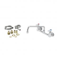 T&S Brass B-0231-CR-K-F10 - 8'' Wall Mount Faucet, Ceramas, 12'' Swing Nozzle, 1.0 GPM Aerator, B-0230-KIT