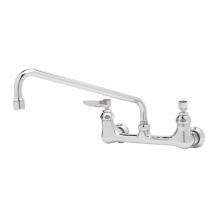 T&S Brass B-0231-EE-A22 - Double Pantry Faucet, 8'' Wall Mount, Eternas, 12'' Swing Nozzle, 2.2 GPM Aera