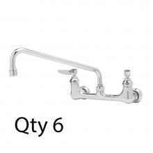 T&S Brass B-0231-EEM - Double Pantry Faucet, Wall Mount, 8'' Centers, 12'' Swing Nozzle (062X), EE In