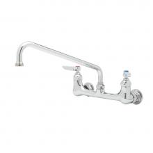 T&S Brass B-0231-M - Double Pantry Faucet, Wall Mount, 8'' Centers, 12'' Swing Nozzle (Qty. 6)