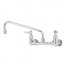 T&S Brass B-0231-V15 - Double Pantry Faucet, Wall Mount, 8'' Centers, 12'' Swing Nozzle w/ 1.5 GPM VR