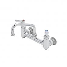 T&S Brass B-0232-BST - Double Pantry Faucet, Wall Mount, 8'' Centers, 6'' Swing Nozzle (059X), Built