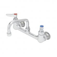 T&S Brass B-0232 - Double Pantry Faucet, Wall Mount, 8'' Centers, 6'' Swing Nozzle (059X)