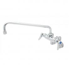 T&S Brass B-0236-CR-063X - Double Pantry Fct, Wall Mt, Ceramas w/ Check Valves, Adjustable Centers, 14'' Swing Nozz