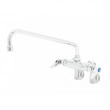 T&S Brass B-0236 - Double Pantry Faucet, Wall Mount, Adjustable Centers, 12'' Swing Nozzle