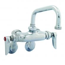 T&S Brass B-0237 - Double Pantry Faucet, Wall Mount, Adjustable Centers, 6'' Swing Nozzle
